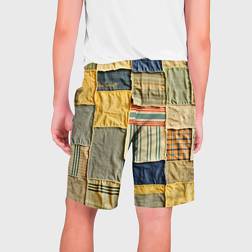 Мужские шорты Пэчворк в желтых оттенках / 3D-принт – фото 2