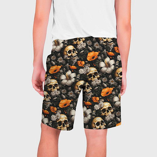 Мужские шорты Маки и черепа / 3D-принт – фото 2