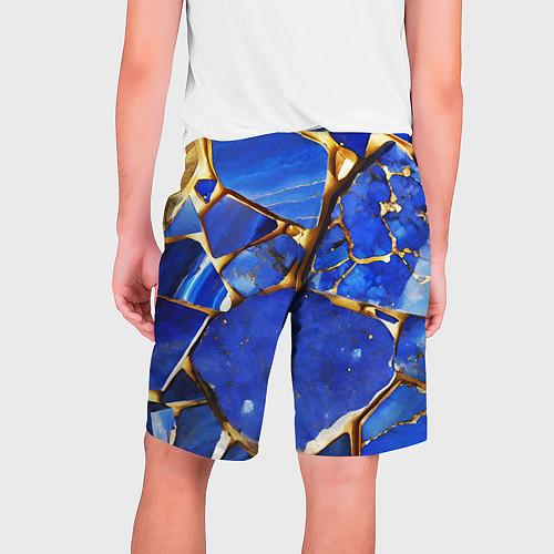 Мужские шорты A gold mineral in a blue stone / 3D-принт – фото 2