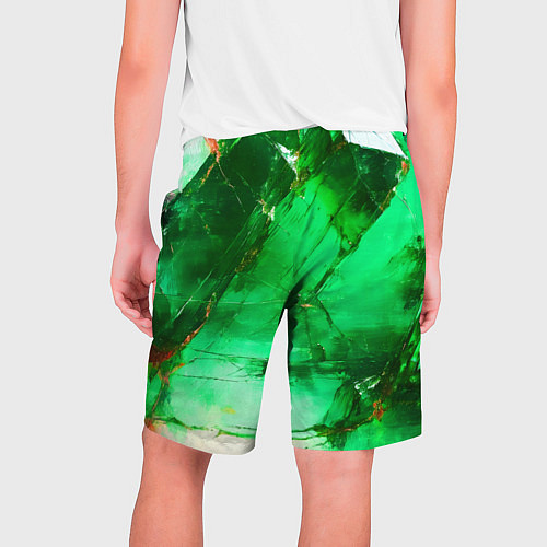 Мужские шорты Зелёное треснувшее стекло / 3D-принт – фото 2