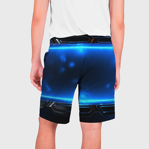 Мужские шорты Синяя неоновая атмосфера / 3D-принт – фото 2