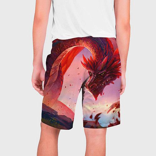 Мужские шорты Дракон красный мифический / 3D-принт – фото 2