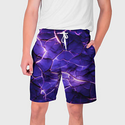 Шорты на шнурке мужские Фиолетовая разбитая текстура, цвет: 3D-принт