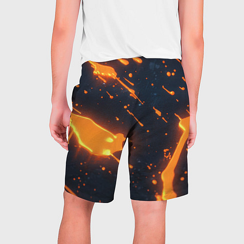 Мужские шорты Оранжевая краска в движении / 3D-принт – фото 2