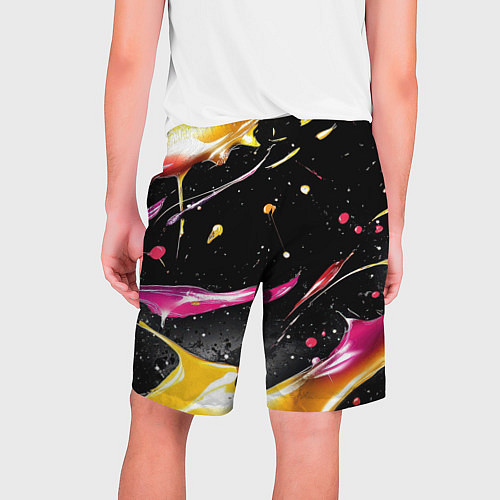 Мужские шорты Мазки краски на черном / 3D-принт – фото 2