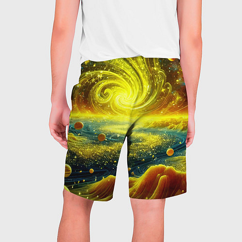 Мужские шорты Neon galaxy - ai art fantasy / 3D-принт – фото 2