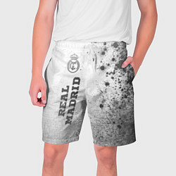 Шорты на шнурке мужские Real Madrid - white gradient по-вертикали, цвет: 3D-принт