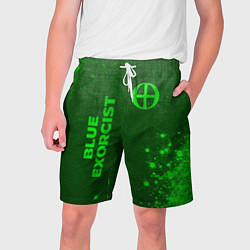 Мужские шорты Blue Exorcist - green gradient вертикально