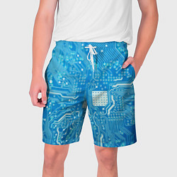 Шорты на шнурке мужские Системная плата, цвет: 3D-принт