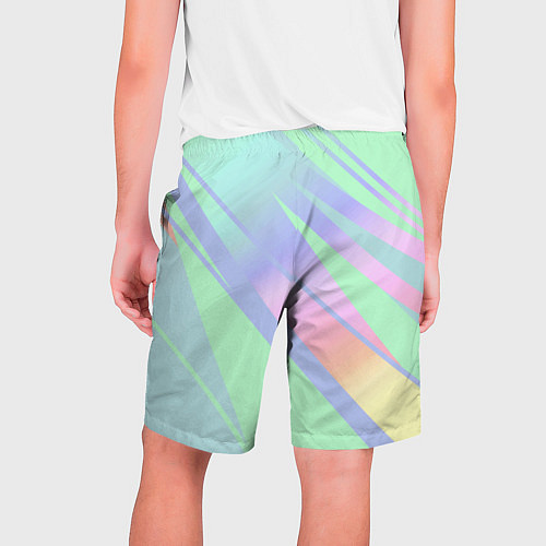 Мужские шорты Светлый зелёный мятный с полосами градиент / 3D-принт – фото 2
