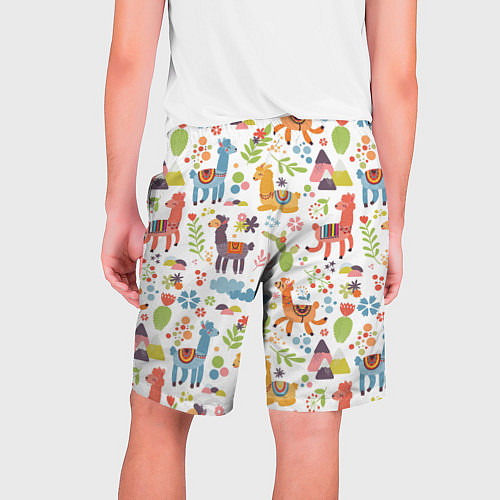 Мужские шорты Ламы паттерн / 3D-принт – фото 2