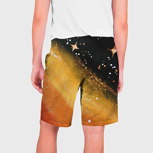 Мужские шорты Черно-оранжевая блестящая текстура / 3D-принт – фото 2