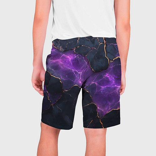 Мужские шорты Фиолетовый разлом с молниями / 3D-принт – фото 2