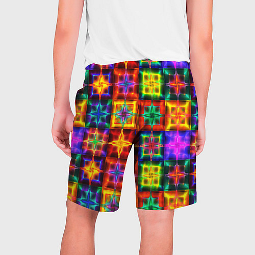 Мужские шорты Неоновое стекло абстракция / 3D-принт – фото 2