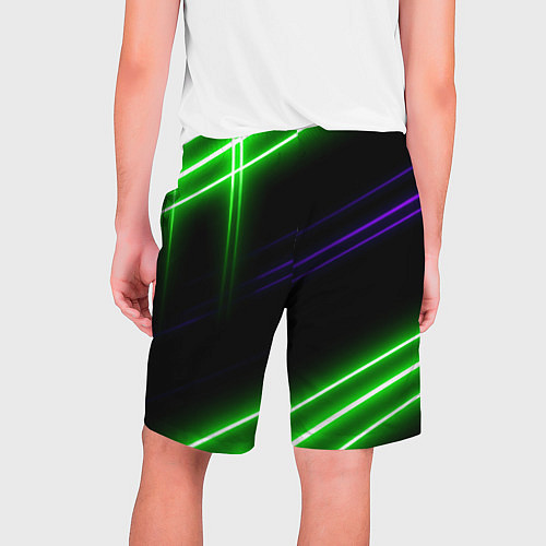 Мужские шорты Green pink purple line / 3D-принт – фото 2