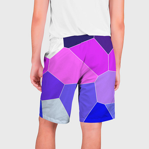 Мужские шорты Сине-розовый крупные фрагменты / 3D-принт – фото 2