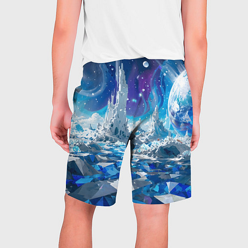 Мужские шорты Космический фантастический пейзаж / 3D-принт – фото 2