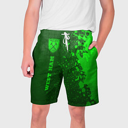 Шорты на шнурке мужские West Ham - green gradient по-вертикали, цвет: 3D-принт