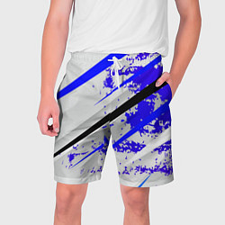 Шорты на шнурке мужские Color white blue, цвет: 3D-принт