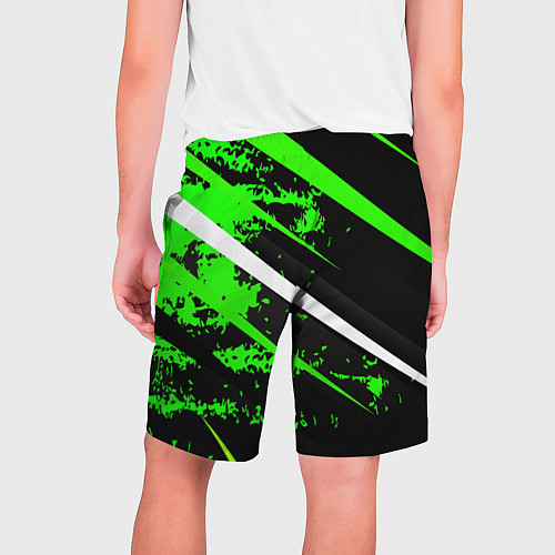 Мужские шорты Color black and green / 3D-принт – фото 2