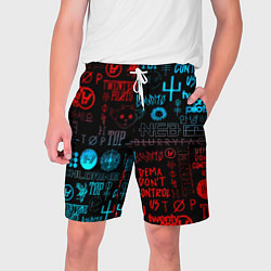 Шорты на шнурке мужские Twenty one pilots rock pattern, цвет: 3D-принт
