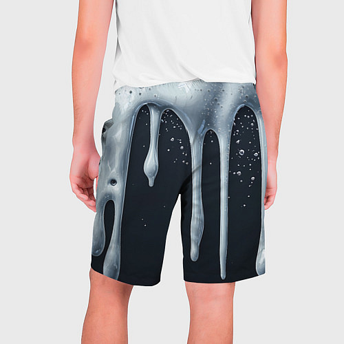 Мужские шорты Белая объемная слизь текстура / 3D-принт – фото 2