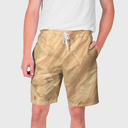 Шорты на шнурке мужские Бежевая текстура каменная мрамор, цвет: 3D-принт