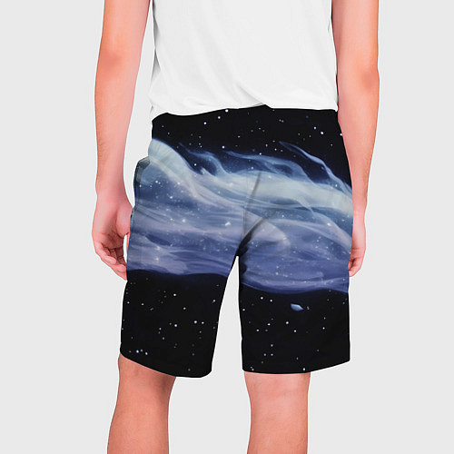 Мужские шорты Синяя волна в космосе - текстура / 3D-принт – фото 2