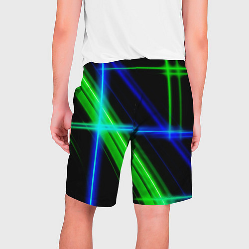 Мужские шорты Color blue black green / 3D-принт – фото 2