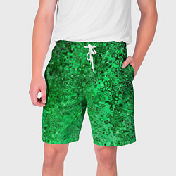 Шорты на шнурке мужские Зелёный малахит абстрактная текстура, цвет: 3D-принт