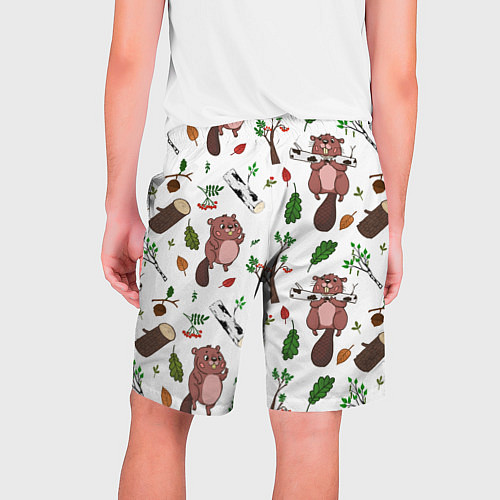 Мужские шорты Бобер и полено / 3D-принт – фото 2