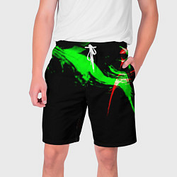 Мужские шорты Color black green red