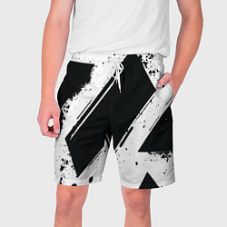 Шорты на шнурке мужские Color black white, цвет: 3D-принт