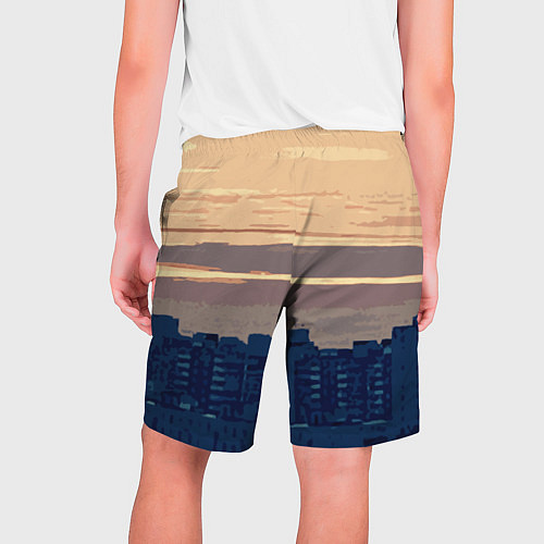 Мужские шорты Городской пейзаж стилизованный / 3D-принт – фото 2