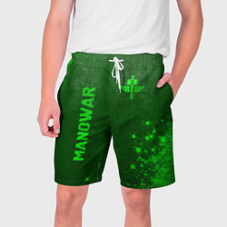 Мужские шорты Manowar - green gradient вертикально