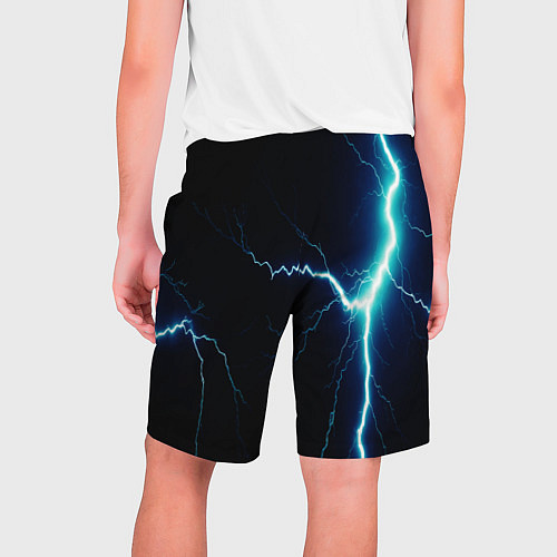 Мужские шорты Lightning light blue / 3D-принт – фото 2