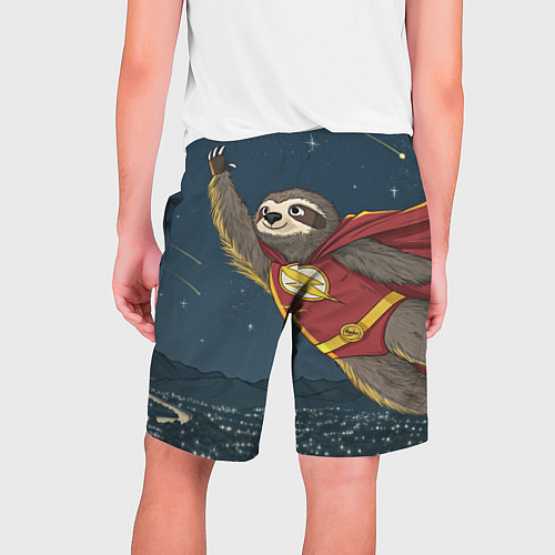 Мужские шорты Ленивец-супергерой / 3D-принт – фото 2