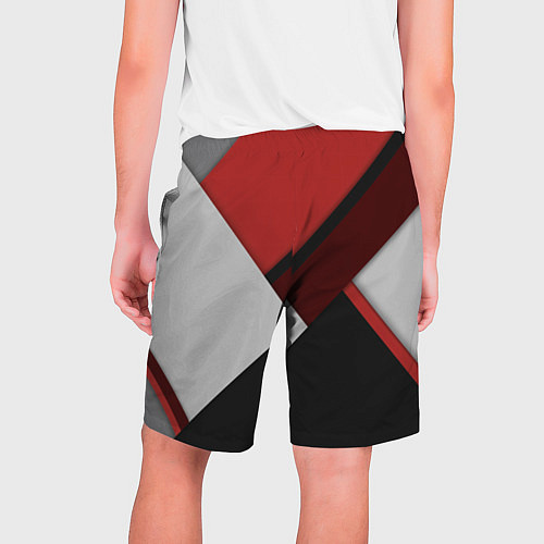Мужские шорты Color black red grey / 3D-принт – фото 2