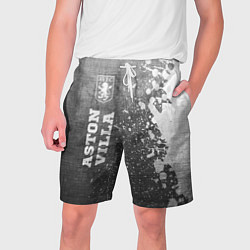 Шорты на шнурке мужские Aston Villa - grey gradient по-вертикали, цвет: 3D-принт