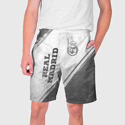 Шорты на шнурке мужские Real Madrid - white gradient вертикально, цвет: 3D-принт