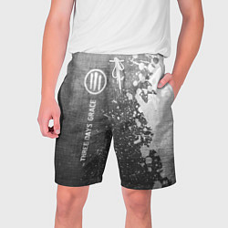Шорты на шнурке мужские Three Days Grace - grey gradient по-вертикали, цвет: 3D-принт