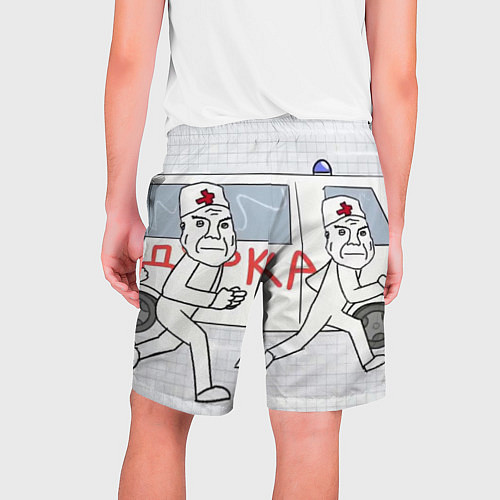 Мужские шорты Дурка мем скорая / 3D-принт – фото 2