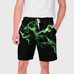 Шорты на шнурке мужские Lightning green glow, цвет: 3D-принт