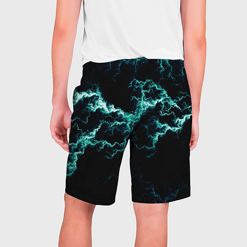 Мужские шорты Lightning light blue glow / 3D-принт – фото 2