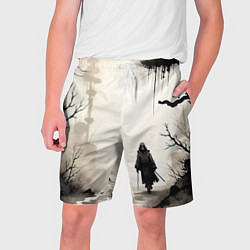 Шорты на шнурке мужские Путник, цвет: 3D-принт