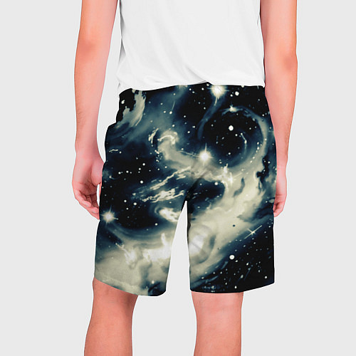 Мужские шорты Космический абстрактный чёрно-синий / 3D-принт – фото 2
