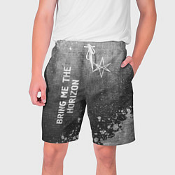 Шорты на шнурке мужские Bring Me the Horizon - grey gradient вертикально, цвет: 3D-принт