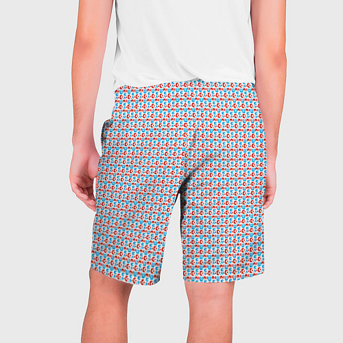 Мужские шорты Красно-синие фигуры на белом фоне / 3D-принт – фото 2