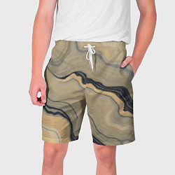 Шорты на шнурке мужские Песочный мрамор, цвет: 3D-принт