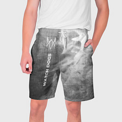 Шорты на шнурке мужские Watch Dogs - grey gradient по-вертикали, цвет: 3D-принт